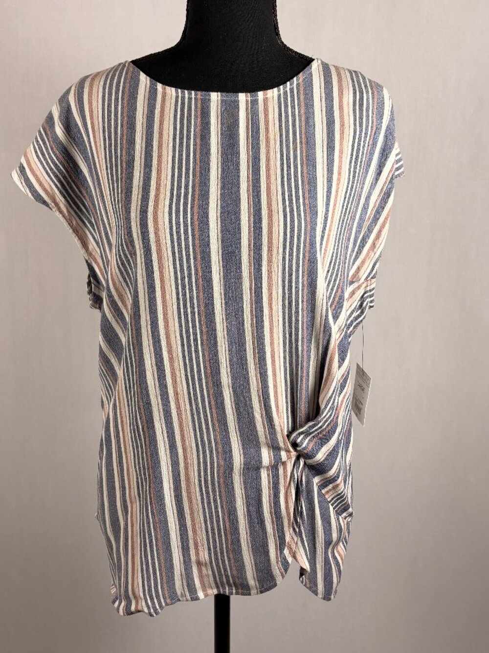 Liz Claiborne |  Striped Boatneck Top | L | NWT